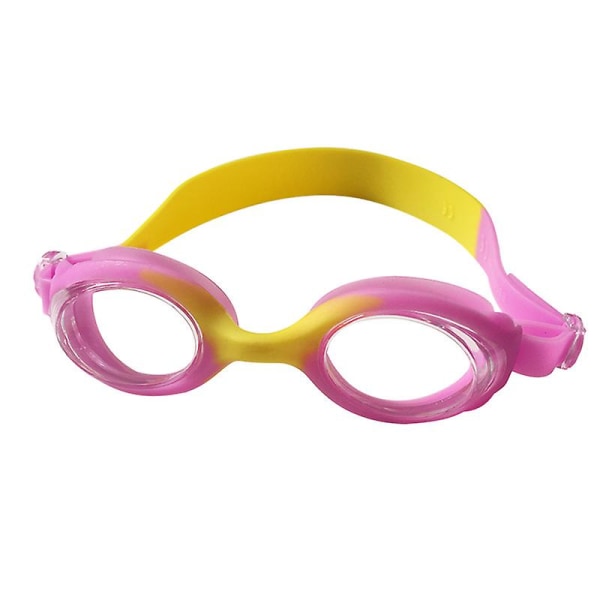 Simglasögon för barn för flickor i åldern 3-14, anti-dimglasögon för barn med justerbar rem, flexibel näsbrygga (rosa gul02)