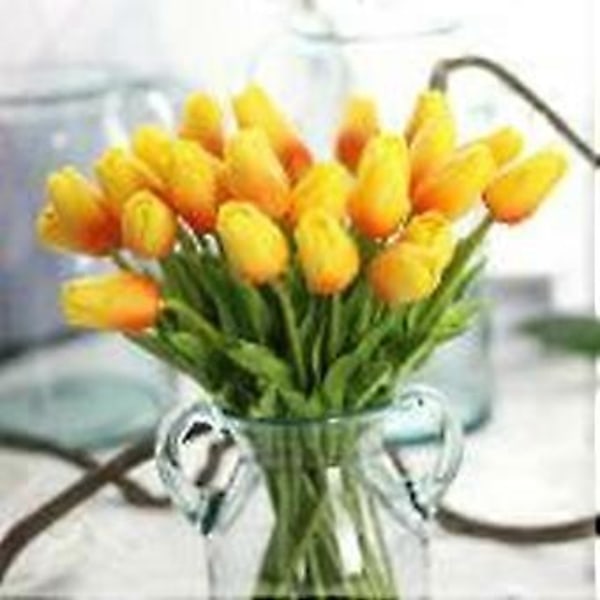 Boligindretning Gul Tulipan Kunstig Blomst PU Mini Design