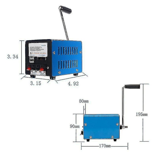 Högpresterande Dynamodynamo Laddare Bärbar Nödhandkraft Handvev USB Laddning Nödöverlevnad Handvev Generator