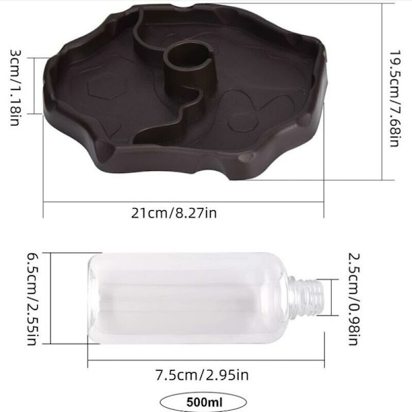 Reptilvattendispenser, Sköldpaddsvattendispenser, Sköldpaddsmatskål 2 i 1