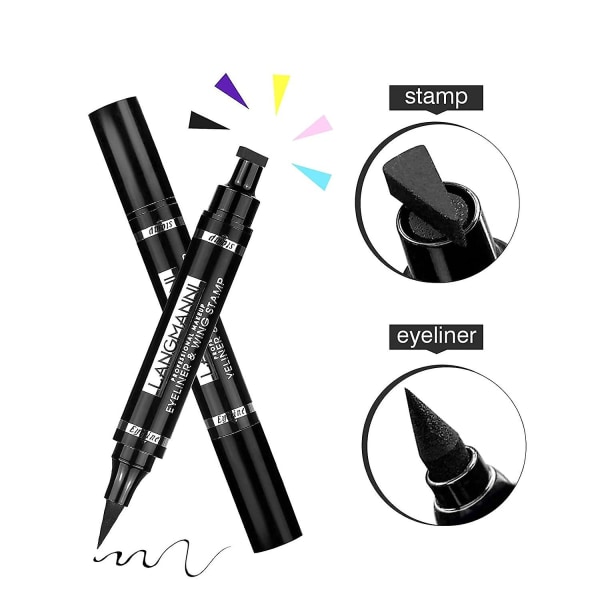 Eyeliner-stämpel, dubbelsidig vattentät flytande eyeliner-penna, 5-färgad vinge eyeliner-stämplar set, för alla ögonformer vinge eyeliner-stämpel, perfekt vinge