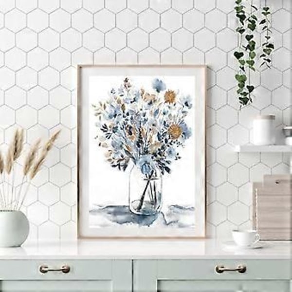 Vas Blomma Diamantkonst Kit för Vuxna, Runda Full Drill Diamantmålningskit för Nybörjare Ädelstenskonst Målningskit, DIY 5D Diamantprickar Målning med
