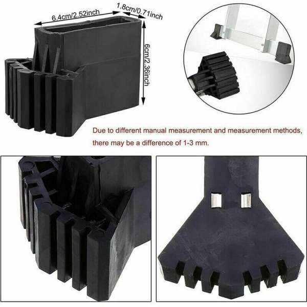 4pcs Black Ladder Foot Cover, Extension Ladder Foot, Non-Slip Rub