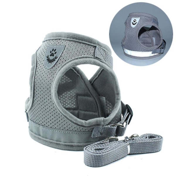 Cat Harness, Cat Harness Escape Proof（S Gray）