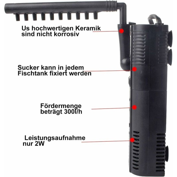 Akvariefilter Internt filter Internt filterpumpe med spray R