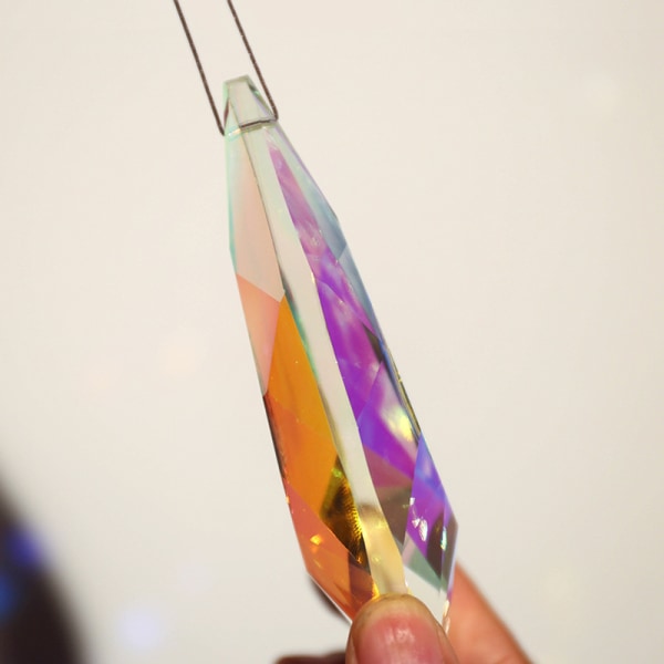 120 mm krystallprisme-anheng, fargerik vanndråpeform