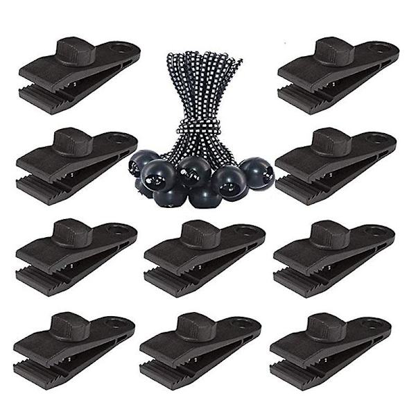 Datian presenningklämmor kraftig låsgrepp, 10-pack presenningklämmor kraftiga, tältfästen klämmor hållare, poolmarkisöverdrag bungee sladdklämma, bilöverdrag klämma