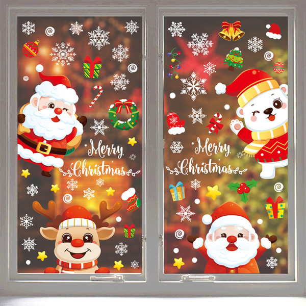 Jul Fönster Klistermärken Gör-det-själv-dekoration Julboll Santa Sno