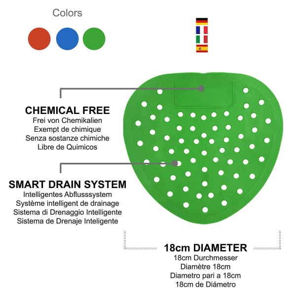 Duftende multipakke 9-pakke med hansker urinal skjermer, splash matter, passer de fleste topp urinal merker tilfeldig farge