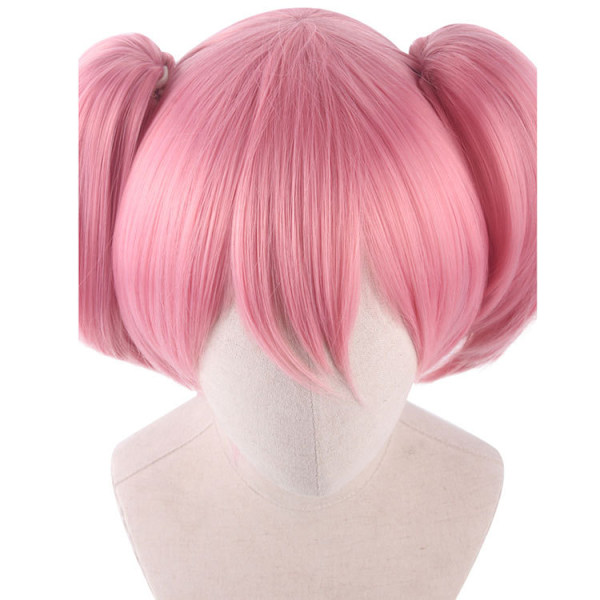 35cm/ 14 tommers kort krøllet flettet kvinne flettet parykker (rosa)
