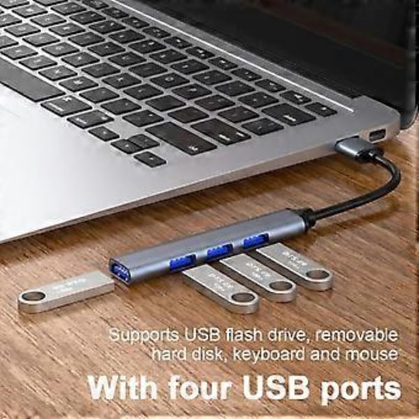 RYRA 3.0 USB C Hub Fyrportars Typ-C Förlängare Multifunktionell Dockningsstation Multi