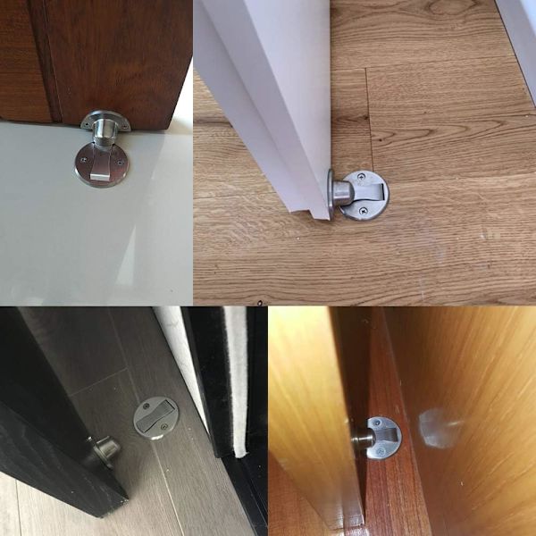 1 stk magnetisk dørstopper i rustfritt stål