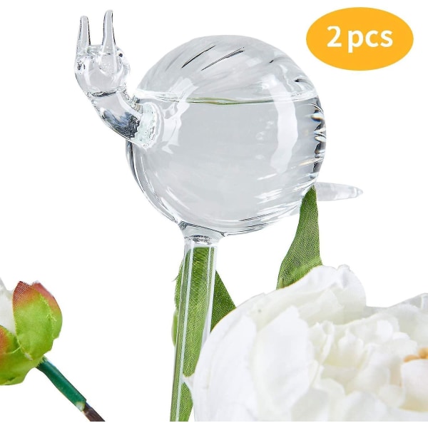 Plant Waterer Self Watering Bulbs, Clear Glass Plant Watering Globes 2 Snails