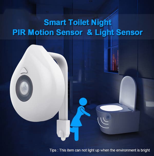 LED Toalett Sensor Lys Menneskelig Toalett Sensor Perforert Husholdning