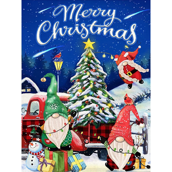 Julklapp Diamantmålning Kits för Vuxna, Gnome Diamantkonst för Vuxna, Diamantprickar Gem Art för Estetisk Rumdekor (Jultomten 12x16 tum)