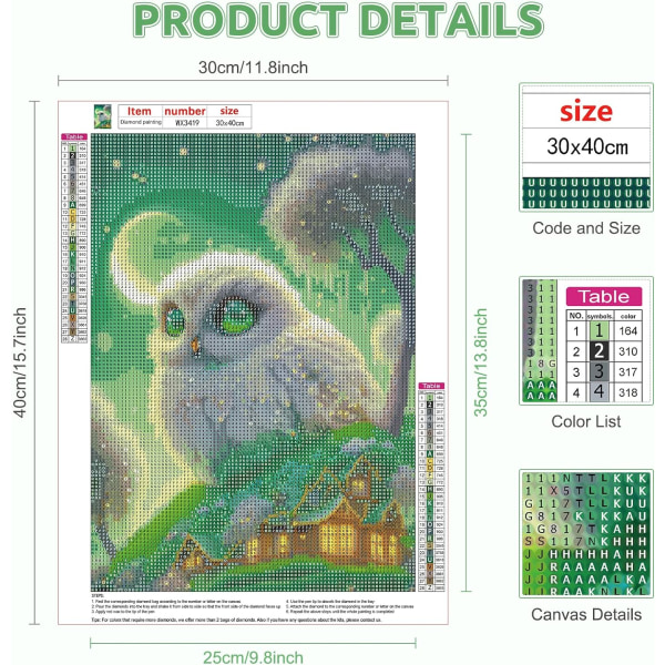 30*40cm Diamantmaleri Kits Søde Dyr, Diamantbroderi Fuld