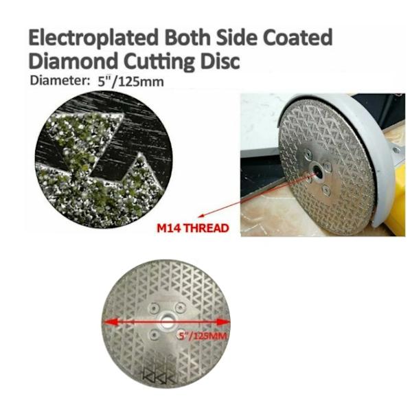 1 stk. diamantskive 125 mm dobbeltsidet galvaniseret savklinge til C