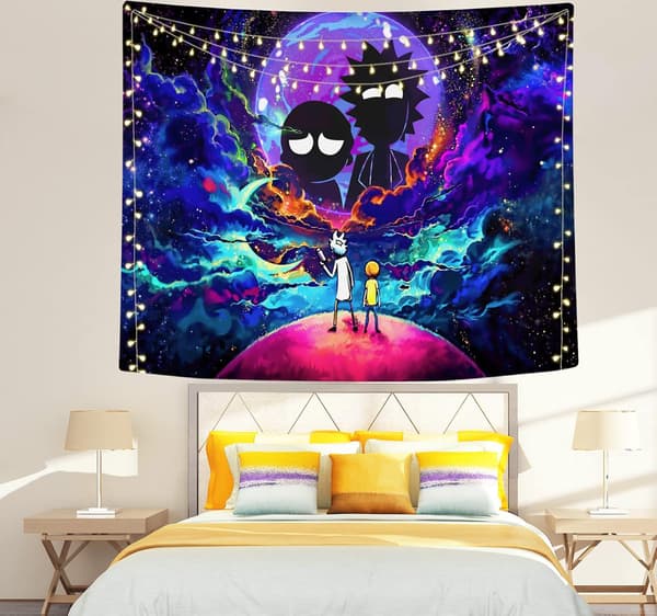 Rick och Morty väggbonad för vardagsrum, sovrum, sovsal, heminredning