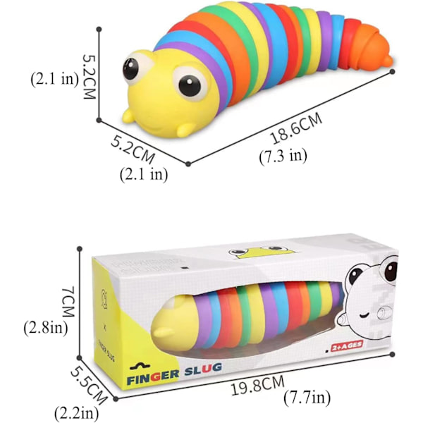 Fidget Slug Leksak, Sensorisk Slug Skrivbordsleksaker Relief Anti-Ångest