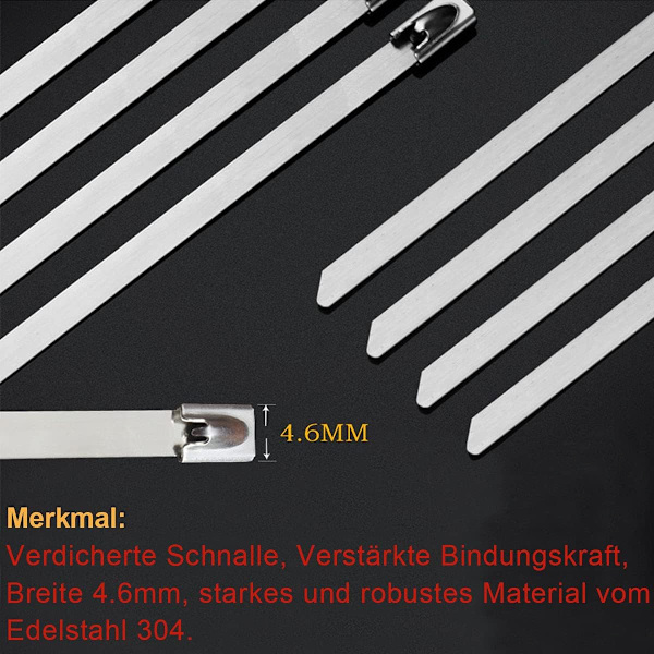 100 stk kraftige kabelbindere, rustfrie kabelbindere selv