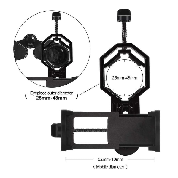 Universal Teleskop Kamera Adapter Mobiltelefon Adapter Montering Clip Bracket Monteringshållare för spotting kompatibel