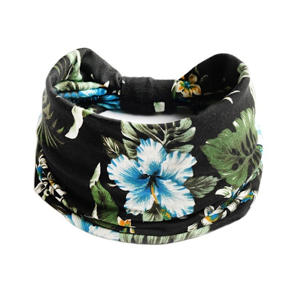 Pakke med 4 kvinners hårbånd Boho Floal Style Criss Cross Hodebånd Hodebånd Blomster Hodeplagg Yoga Hårbånd Stretch for kvinner(A)