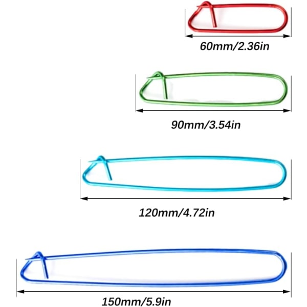 Størrelser på strikkepropper - Tilfældige farver, aluminium strikkepropper