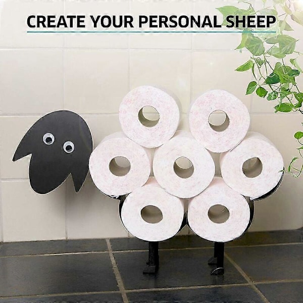 WC-paperiteline, lampaan wc-koriste wc-paperiteline, kolmiulotteinen lampaan taottu rautapaperiteline