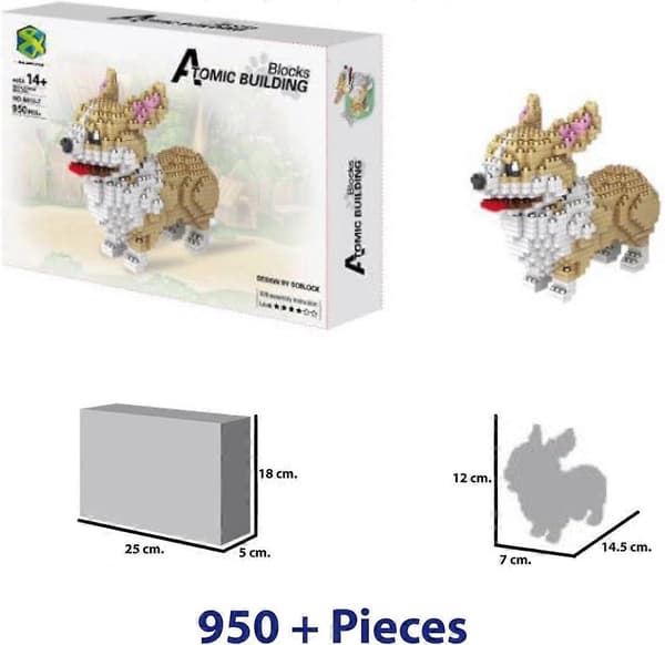 (Jul) Figur til samling med nanoblock (model 3) corgi