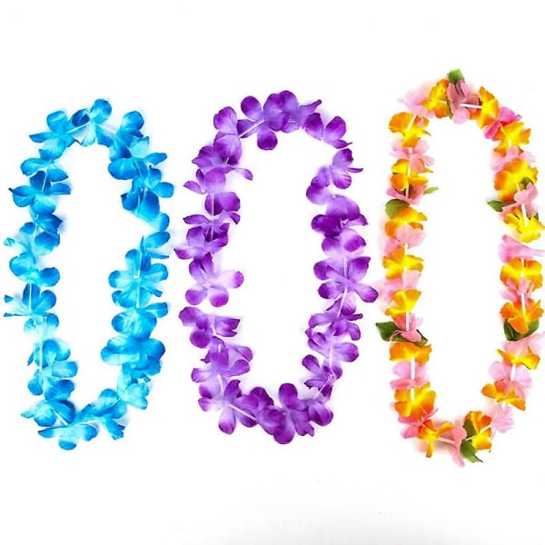 36pcs Hawaiian Leis Necklace Garlands Beach Party Decorations