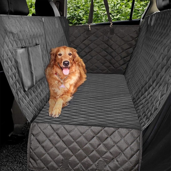 Bilstolsskydd, cover med sidovingar, bakre husdjursstolsöverdrag-svart, hängmatta Cabriolet