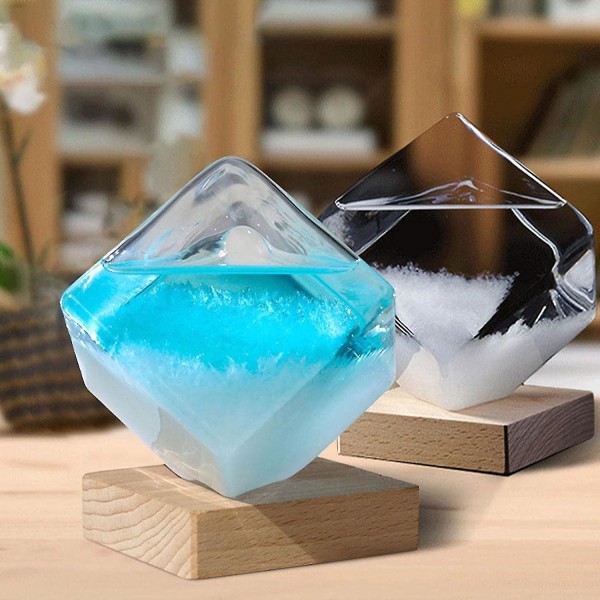 Väderprognos Stormglas Glas Kub Form Glas Väder Stat