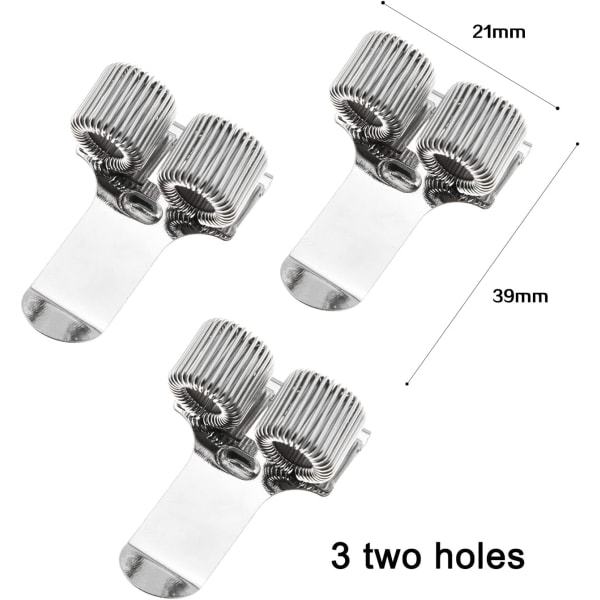 3-pakks pennholder - Lommeklips - Dobbel metall pennholder - Flott