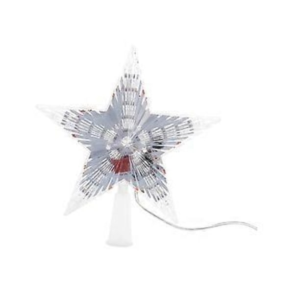 Julestjerne til juletræ med lys, festlig pynt til indendørs sceneopsætning, juletræspynt, julegave Colorful 15.5cm
