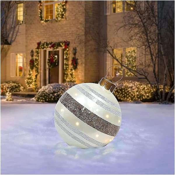 Julepynt Oppblåsbar Ball 60cm Store Julekuler Utendørs