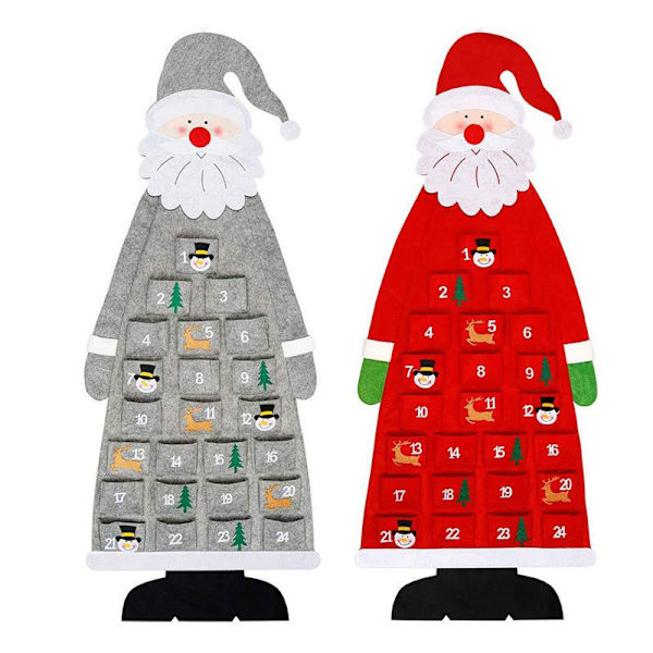 Joulukalenteri, 45 * 115cm harmaa, Joulu Adventti kalenteri DI