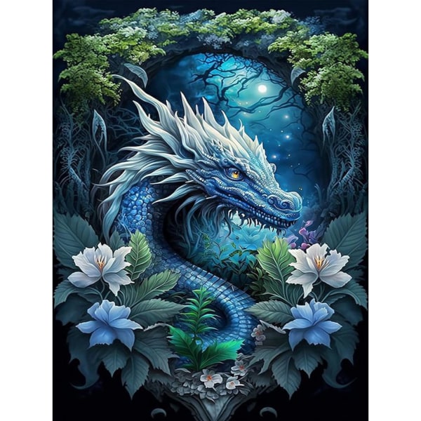 30x40cm Forest Dragon DIY Diamantmålning, 5D DIY Diamantmålning