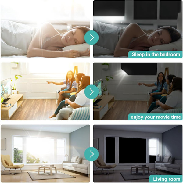 Lysblokerende persienner, ingen boring nødvendig, 150 x 200 cm soveværelses mørklægningsgardiner, klæbende mørklægningspersienner (sorte)