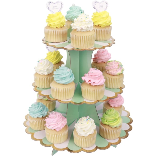 3-etasjes pappkakesstativ Kakefat for babyshower barn