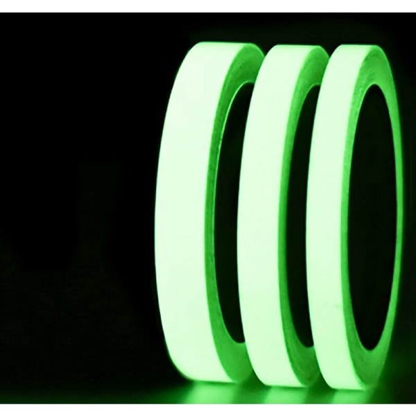 Blå Fluorescerende Tape - 10mm x 10m - Gløder i Mørket Reflekterende