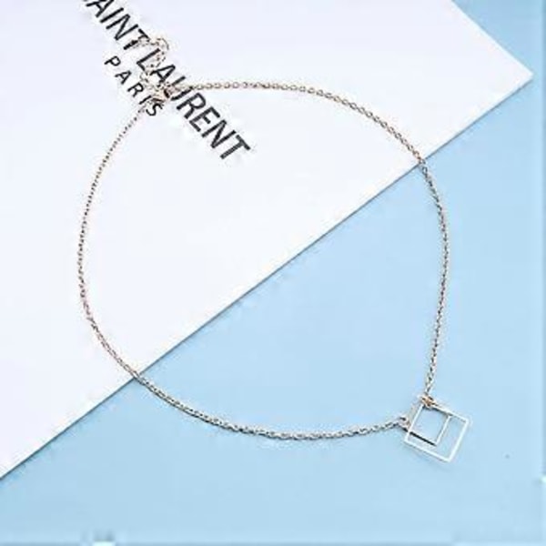 Boho Neliö Y Kaulakoru Choker Ketju Kultainen Neliö Lariat Kaulakoru Minimalistinen Naisille Tytöille, Korulahjoja Äidille Vaimolle Tyttöystävälle