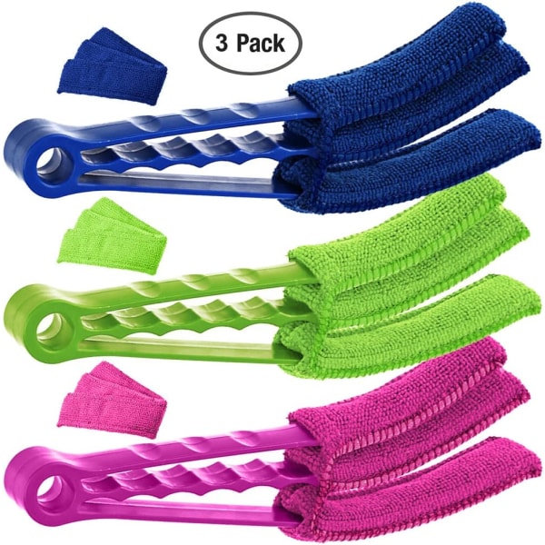 3-pack persiennborstar, luftkonditionering - med 3 mikrofiberöverdrag