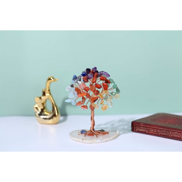 Mini helbredende krystalltre Tumbled Stone Tree of Life Feng Shui Tre