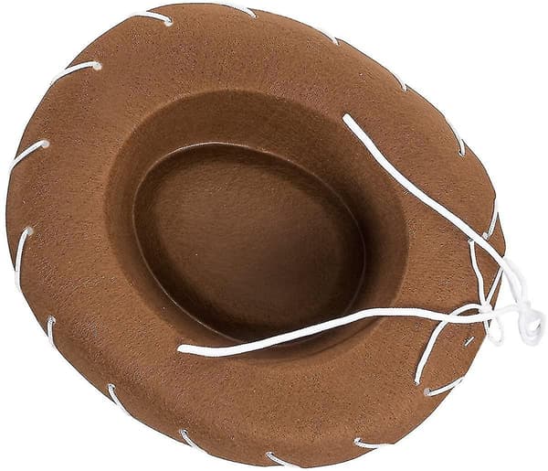 2 stk. børnecowboyhat - brune og røde cowboyhatte til børn