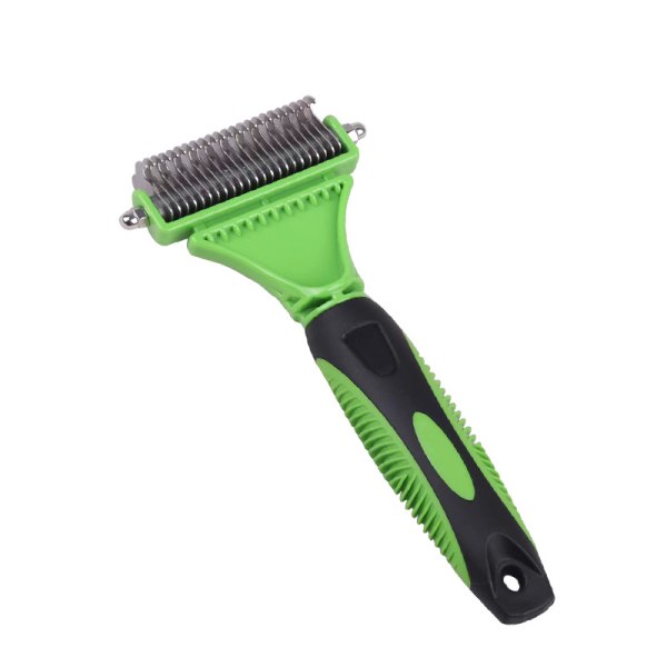 Brosse de chien de peigne vert + rangée brosse de chat, peigne d'