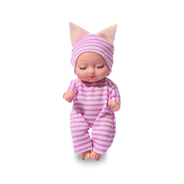 3,5 tommer Simulering Rebirth Dolls Leketøy Mini Søt Sleeping Toys Dukke Prinsesse Jenter Gave（Katt）
