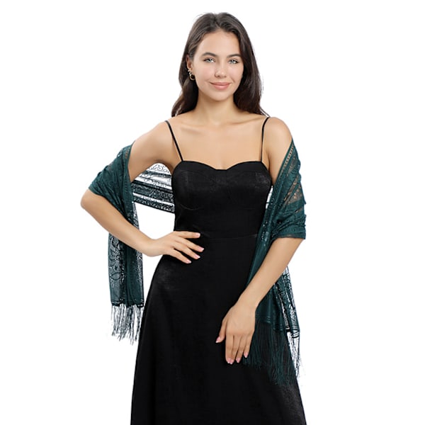 Silke tørklæde stjal aftenkjole chiffon tørklæder poncho damer elegante kvaster