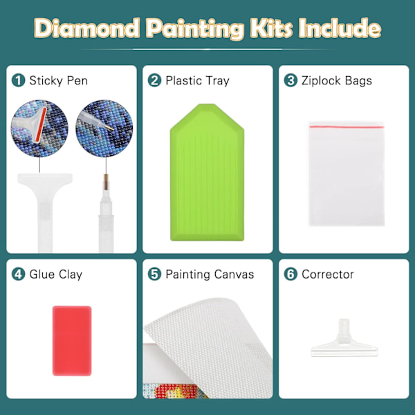 5D Diamantmålning, Diamantmålning efter siffror Kit, DIY Fl