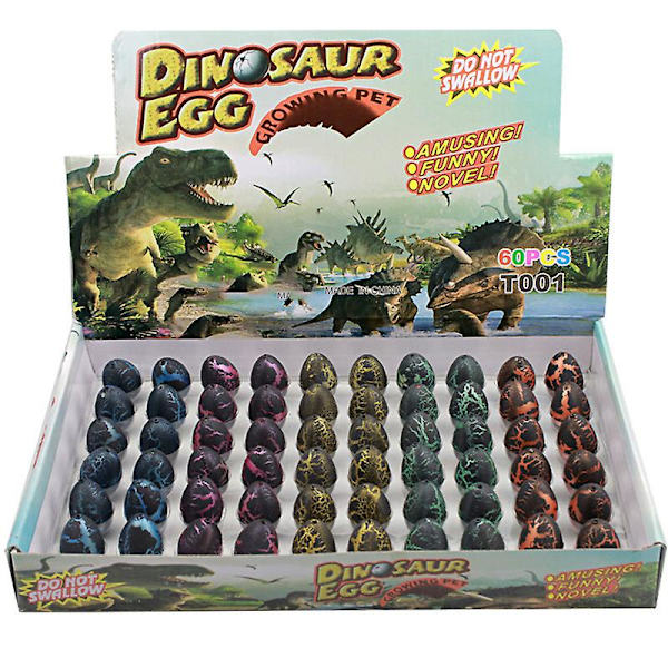 60 st Dinosaurieägg Blötlagda Dinosaurieägg Kläckande Leksaker Absorbera Vatten Och Expandera