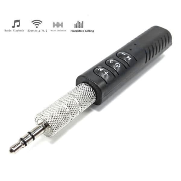 Bluetooth-kompatibel Sender Auto Musikkmottaker 3,5 mm Jack Aux Bil Bluetooth-kompatibel Adapter Håndfri Samtale